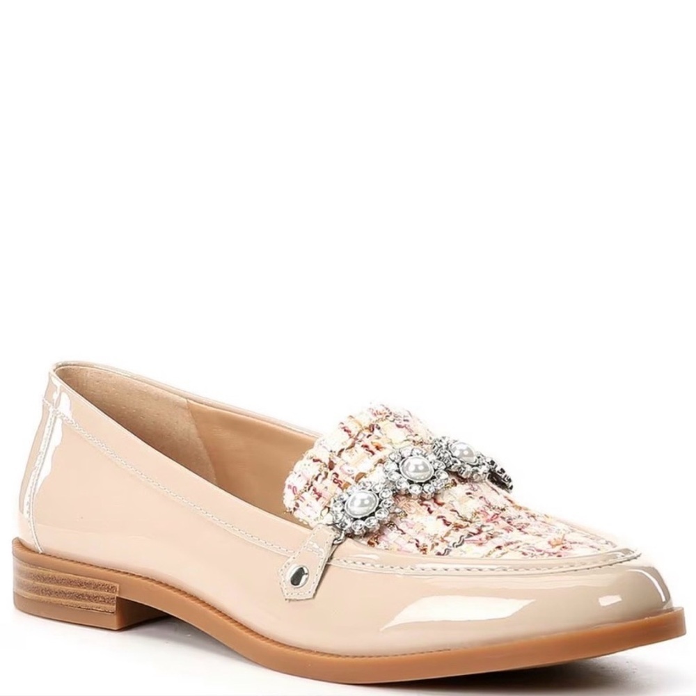 Copper Key Jewel Tinsel Tweed Loafers SZ 6.5